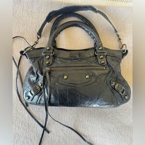 Balenciaga The First hand, shoulder bag 2-way black leather